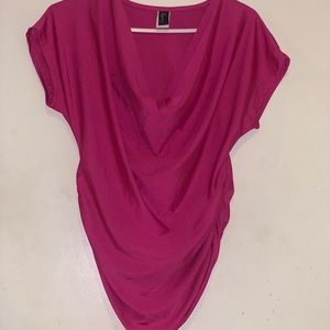 💗Hot pink drawstring side blouse 💗